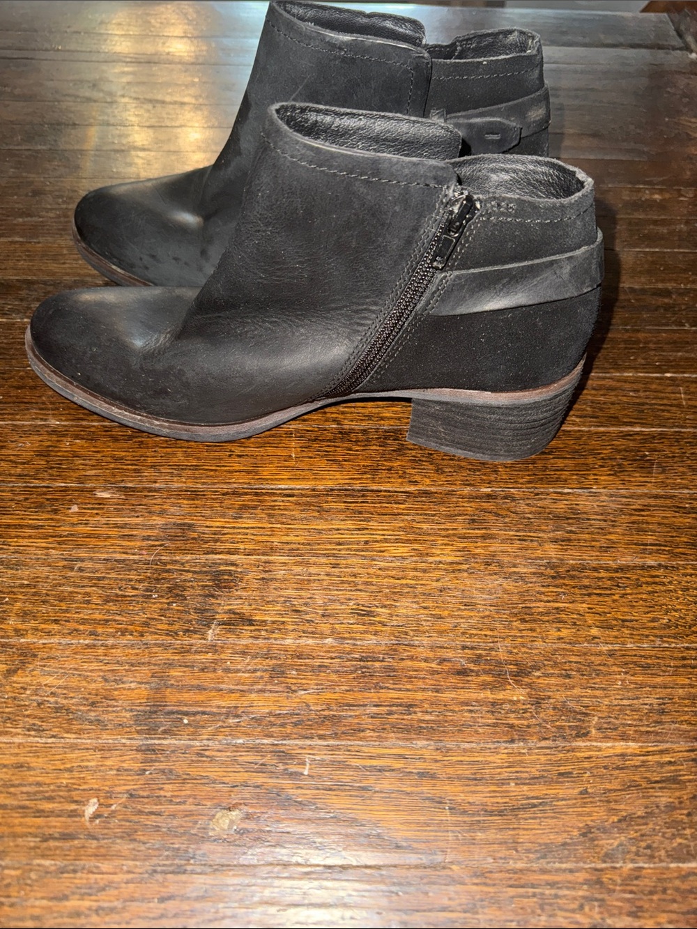 Kork-Ease Black Leather Ankle Booties - Picture 2 of 4